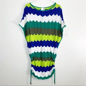 Trina Turk Printed Boatneck Tunic NWT Green